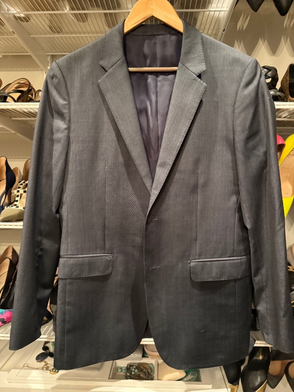 Theory pinstripe blazer- Navy 40R